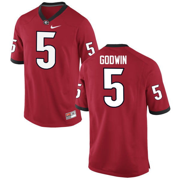 Men Georgia Bulldogs #5 Terry Godwin College Football Jerseys-Red